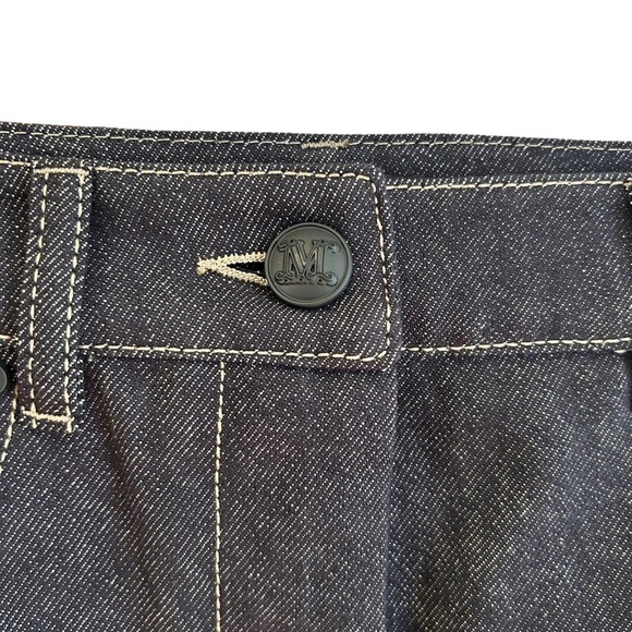 NWT MAX MARA Blue Giubba Denim Miniskirt with Logo Patch - Picture 8 of 16